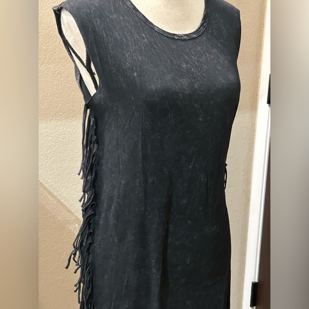 Jersey Knit Fringed Tshirt Festival Dress
